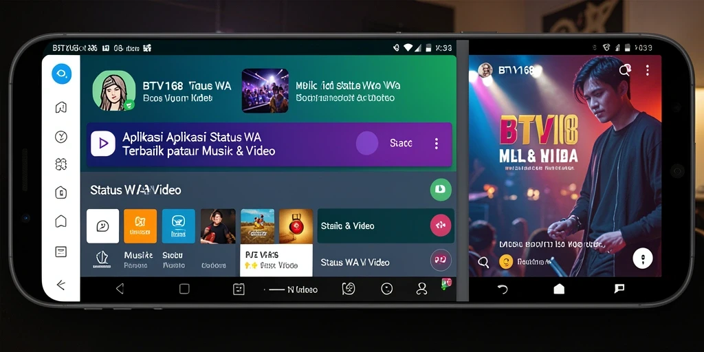 Tampilan antarmuka BTV168 yang menarik untuk Status WA Video.