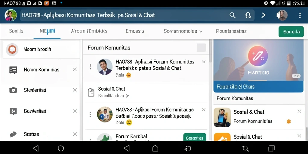 Tampilan antarmuka intuitif aplikasi HAO788 untuk Forum Komunitas.
