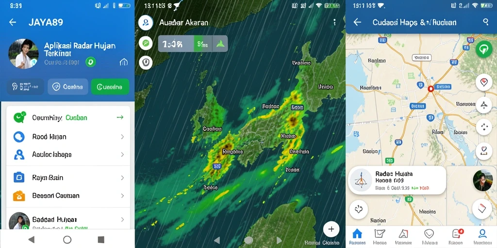 Antarmuka JAYA89 menampilkan peta radian hujan secara real-time.