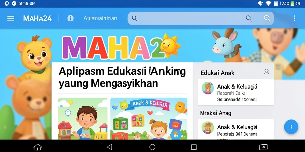 Antarmuka aplikasi MAHA24 yang menarik untuk Edukasi Anak.