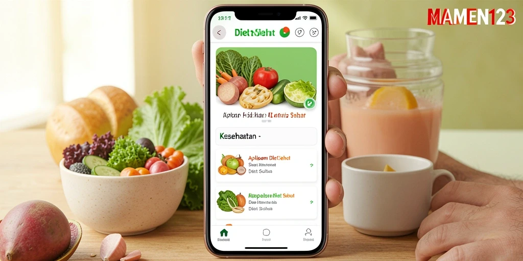Antarmuka MAMEN123 yang ramah pengguna dengan fitur diet sehat.