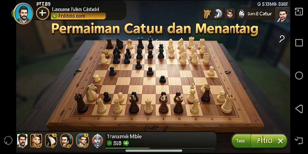 Tampilan antarmuka game Catur PT89 yang menarik dan interaktif.